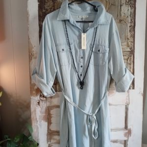 Light colored denim dress